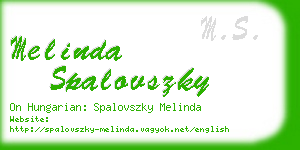 melinda spalovszky business card